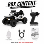 1:12 Scale RC Rock Crawler 4x4 Off-Road Car with Shock Absorbers, LED Lights & Smoke Effect, Type-C Rechargeable