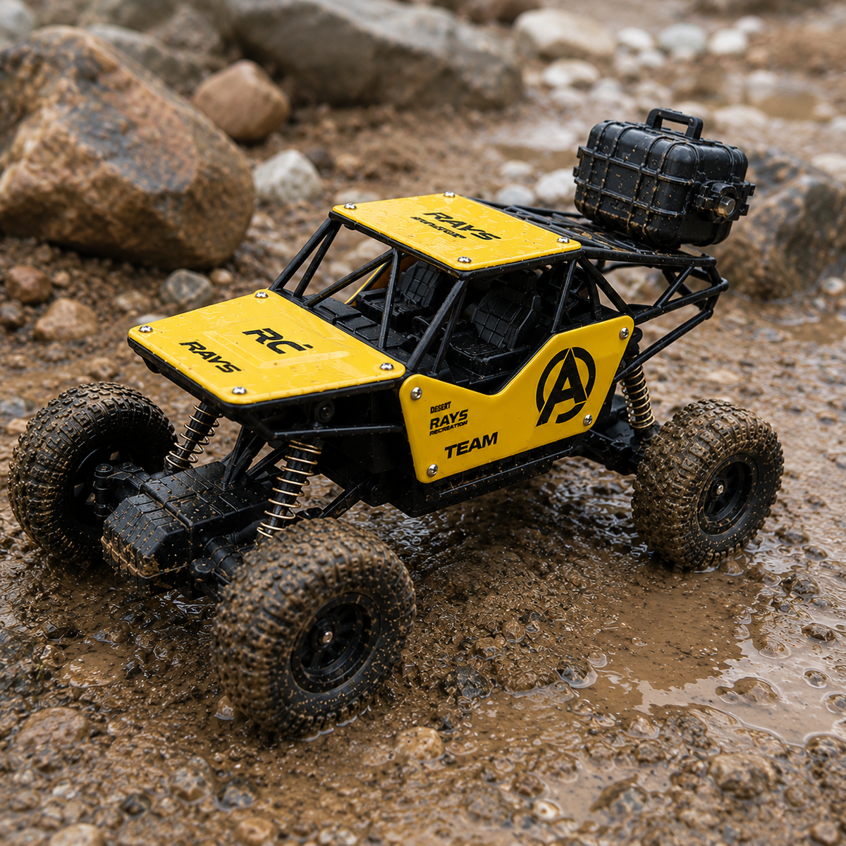 1:18 Scale RC Rock Crawler Car with 4-Wheel Suspension, Oversized Tires & Off-Road Control