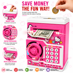 Hello Kitty Electronic ATM Money Bank for Kids with Password Lock | Auto Cash Deposit, Coin Saving, Sound & Light Educational Piggy Bank for Boys & Girls (Copy)
