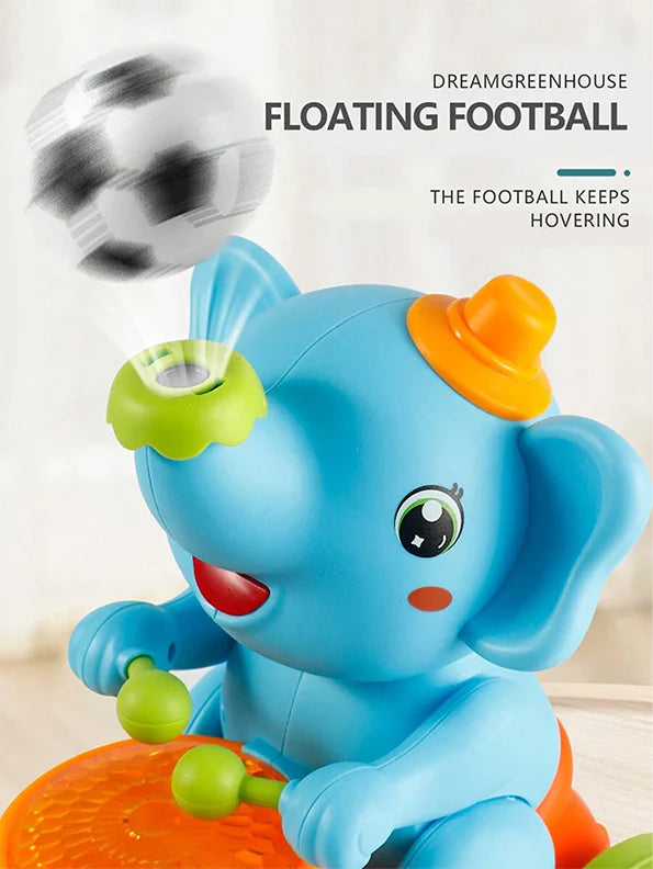 Elephant Drummer Toy with Music, Flashing Light & Ball Air Blowing Action, Drum Beating Fun Toy for Kids Boys & Girls