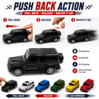 6 Pcs Pull Back Toy Cars Set for Kids – No Battery Push & Go Mini Cars