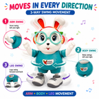 Dancing Rabbit Toy with Music & Colorful LED Lights | Battery Operated Walking Duck for Kids & Toddlers