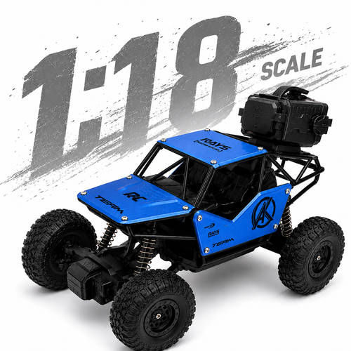 1:18 Scale RC Rock Crawler Car with 4-Wheel Suspension, Oversized Tires & Off-Road Control