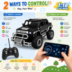 Hummer 4x4 SUV RC Car with Mobile App & Remote Control, 1:18 Scale Rechargeable Off-Road Toy Car with Type-C Charging, LED Lights & Rugged Design
