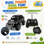 Hummer 4x4 SUV RC Car with Mobile App & Remote Control, 1:18 Scale Rechargeable Off-Road Toy Car with Type-C Charging, LED Lights & Rugged Design