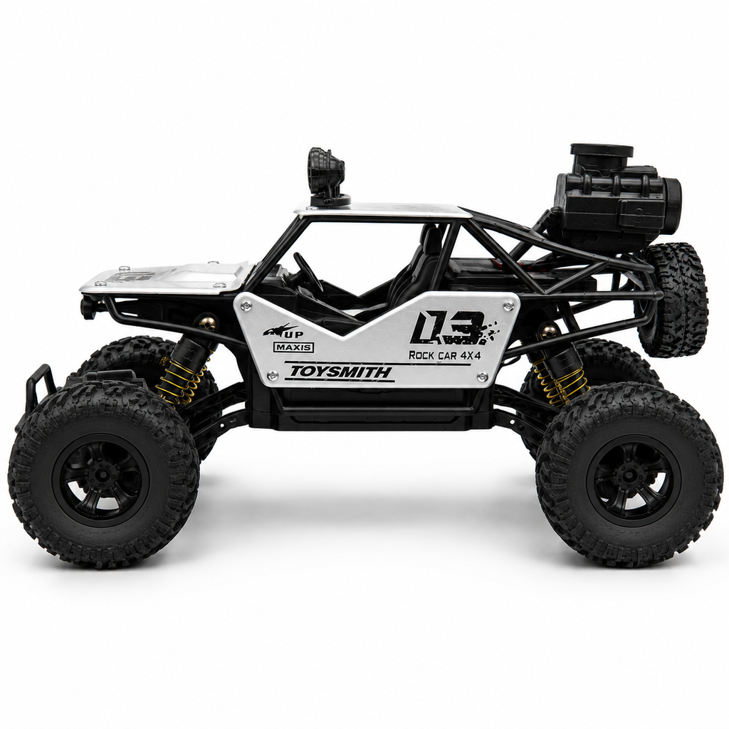 1:12 Scale RC Rock Crawler 4x4 Off-Road Car with Shock Absorbers, LED Lights & Smoke Effect, Type-C Rechargeable