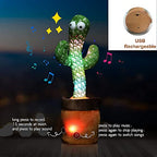Mimicry Toy Cactus with Lights and Music - Repeat and Record Whatever You say, Wiggles with Music - Interactive Rechargeable