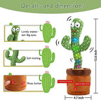 Mimicry Toy Cactus with Lights and Music - Repeat and Record Whatever You say, Wiggles with Music - Interactive Rechargeable