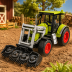 RC Farm Tractor Toy with Remote Control, 4-Way Movement & Manual Front Attachment, Rechargeable 4×AAA Battery Included, Kids Toy