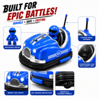 Kids 2 Player RC Bumper Car Battle Game with Driver Pop-Out Action, 2.4GHz Remote Control, Rechargeable Toy Cars for Boys & Girls