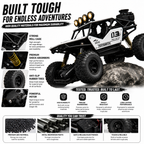 1:12 Scale RC Rock Crawler 4x4 Off-Road Car with Shock Absorbers, LED Lights & Smoke Effect, Type-C Rechargeable