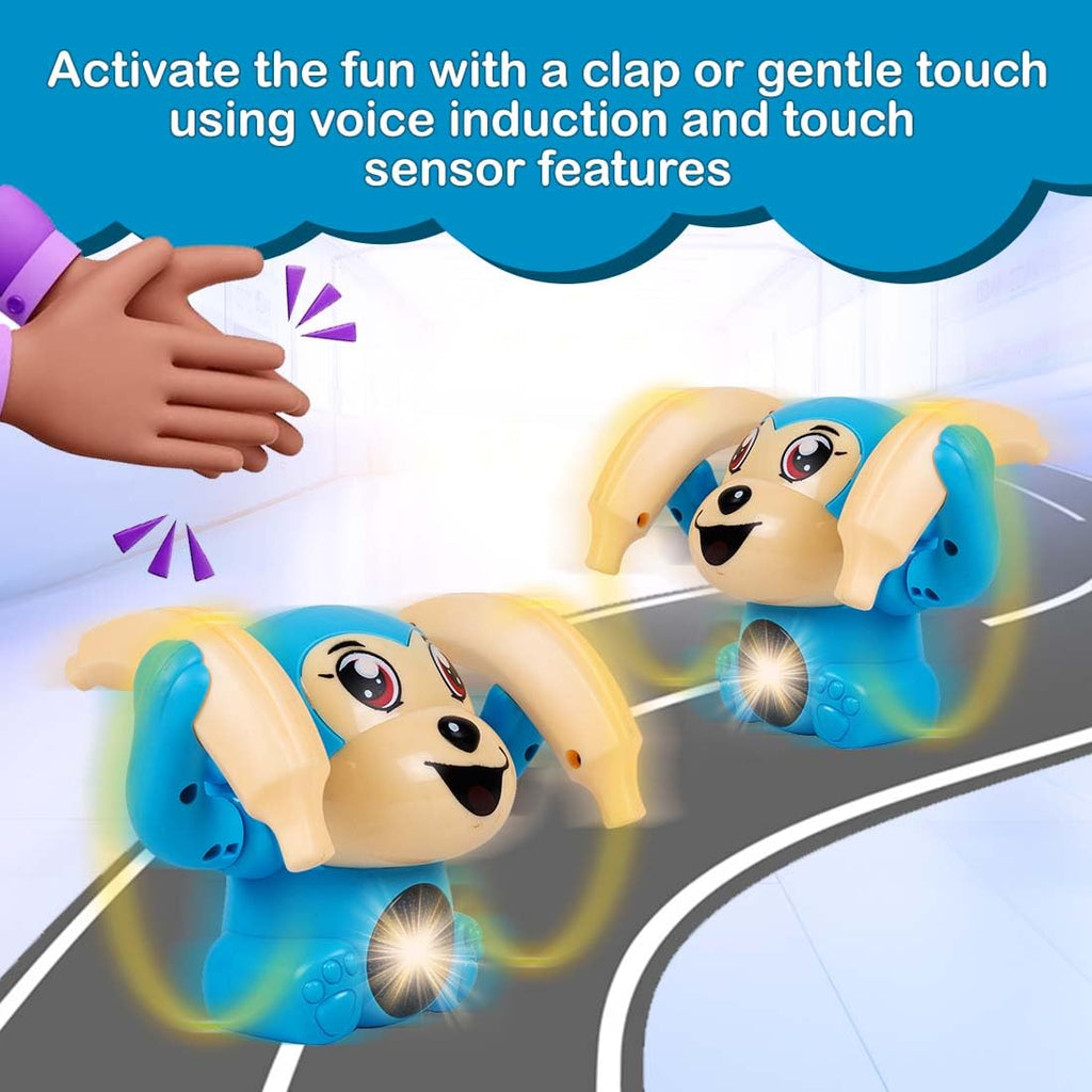 Voice Control Banana Dancing Monkey Toy | Spinning, Rolling and Tumbling Toy for Kids with Bright LED Lights & Sound Effects
