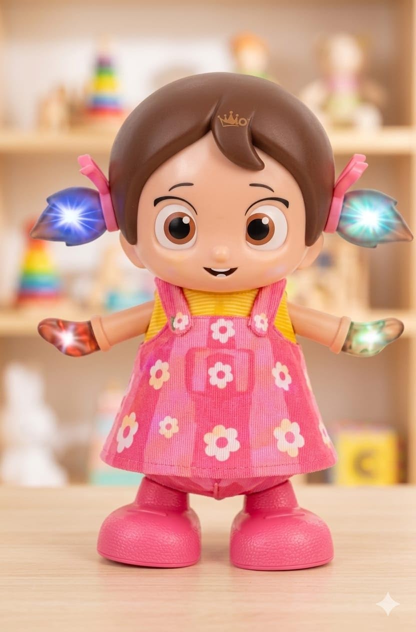 Dancing Musical Doll Toy for Kids – Walking, Singing & Flashing Lights with Bump & Go Action | Fun Interactive Gift for Boys & Girls