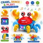 Dancing Crab Toy for Kids with Colorful LED Lights, Music & Sound, Moving Action & Blinking Claws, Fun Interactive Musical Toy for Boys & Girls