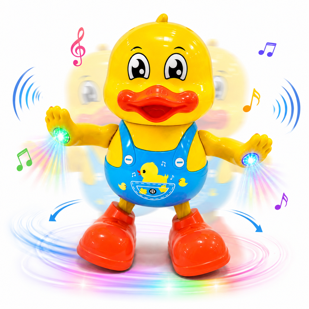 Dancing duck Toy with Music & Colorful LED Lights | Battery Operated Walking Duck for Kids & Toddlers