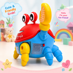 Dancing Crab Toy for Kids with Colorful LED Lights, Music & Sound, Moving Action & Blinking Claws, Fun Interactive Musical Toy for Boys & Girls
