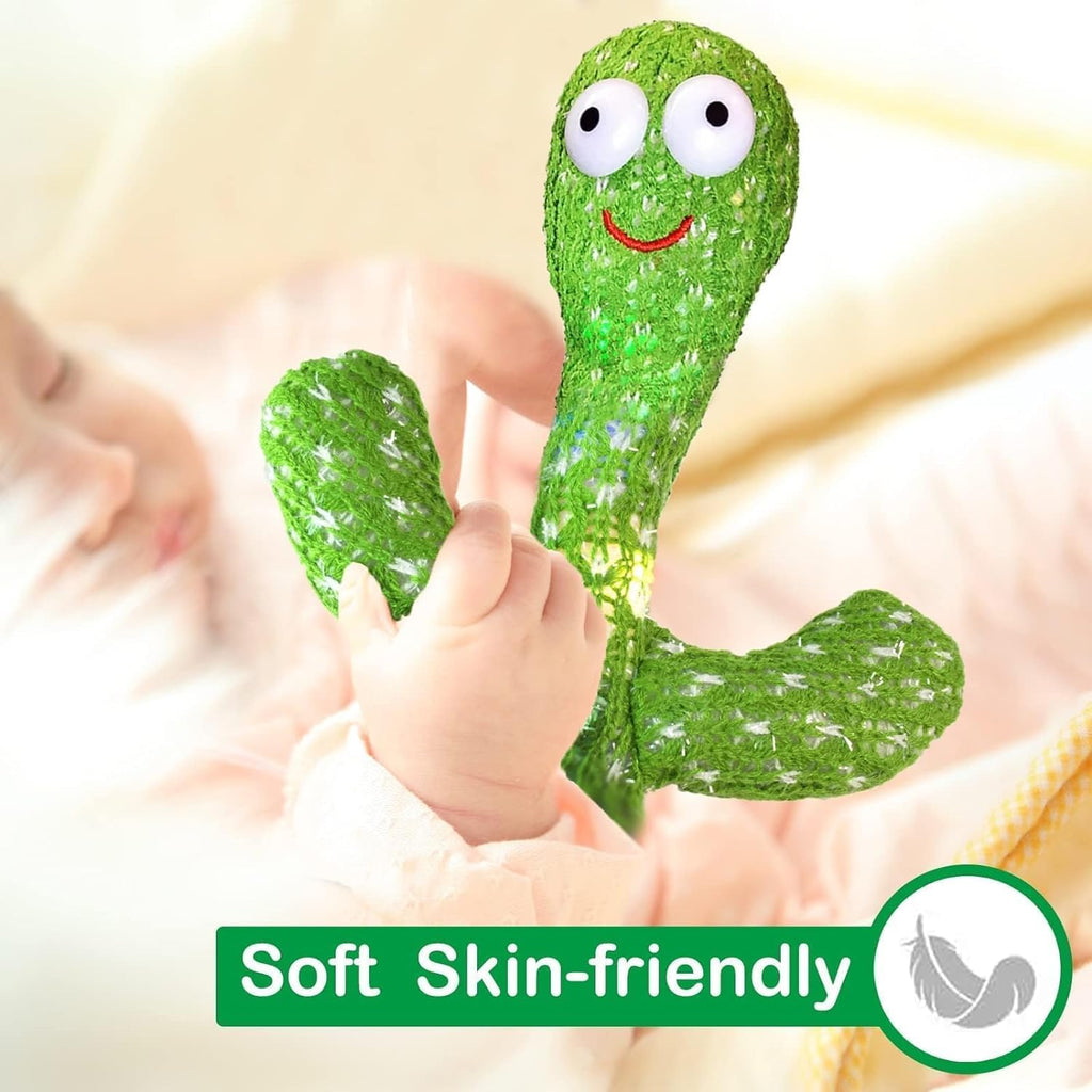 Mimicry Toy Cactus with Lights and Music - Repeat and Record Whatever You say, Wiggles with Music - Interactive Rechargeable