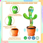 Mimicry Toy Cactus with Lights and Music - Repeat and Record Whatever You say, Wiggles with Music - Interactive Rechargeable