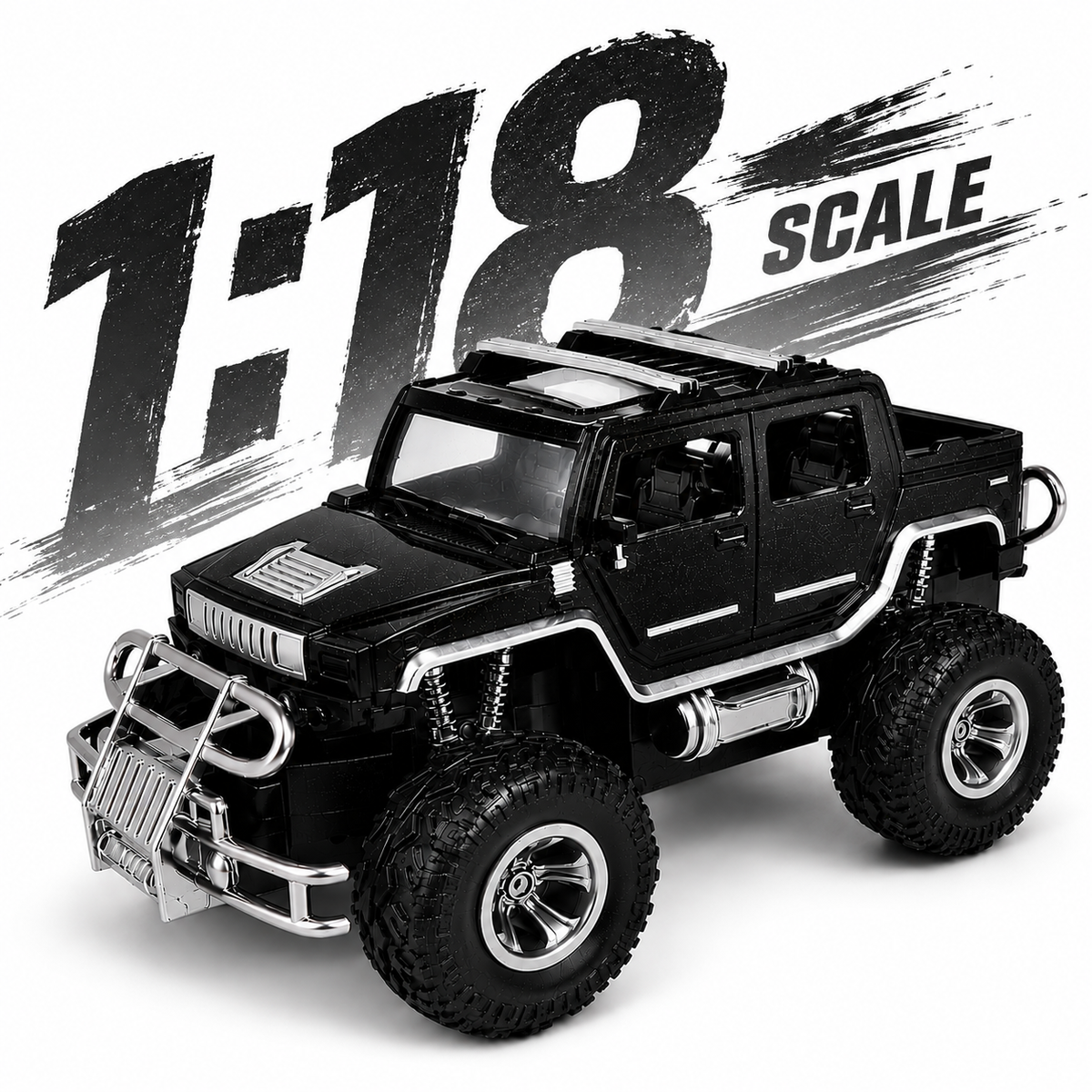 Hummer 4x4 SUV RC Car with Mobile App & Remote Control, 1:18 Scale Rechargeable Off-Road Toy Car with Type-C Charging, LED Lights & Rugged Design