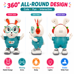 Dancing Rabbit Toy with Music & Colorful LED Lights | Battery Operated Walking Duck for Kids & Toddlers