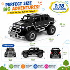 Hummer 4x4 SUV RC Car with Mobile App & Remote Control, 1:18 Scale Rechargeable Off-Road Toy Car with Type-C Charging, LED Lights & Rugged Design