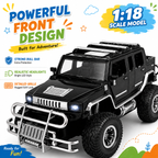 Hummer 4x4 SUV RC Car with Mobile App & Remote Control, 1:18 Scale Rechargeable Off-Road Toy Car with Type-C Charging, LED Lights & Rugged Design