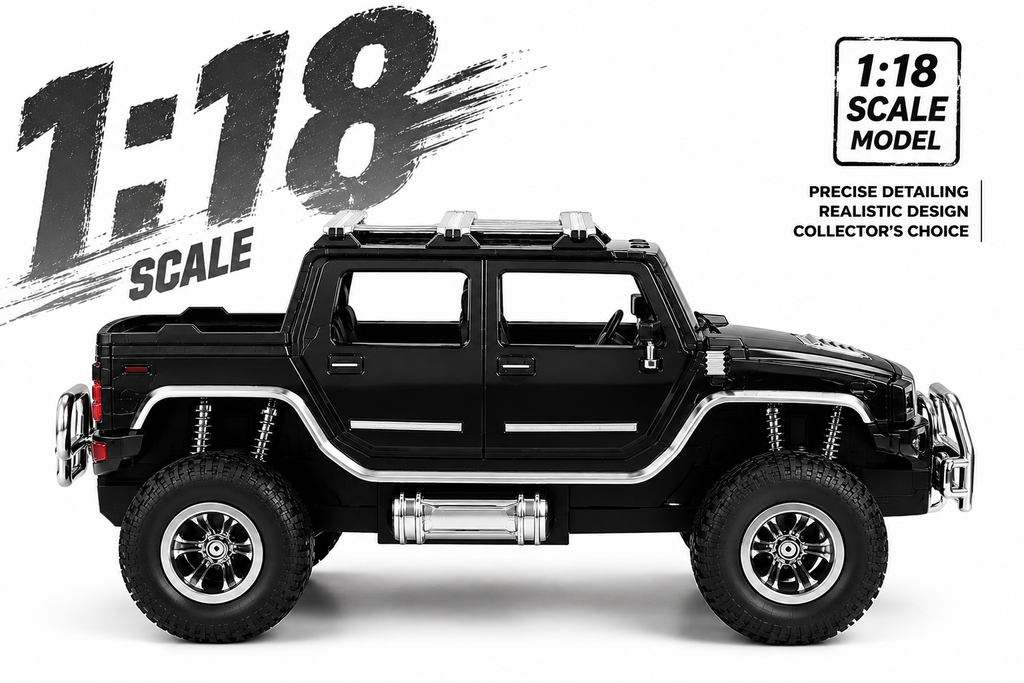 Hummer 4x4 SUV RC Car with Mobile App & Remote Control, 1:18 Scale Rechargeable Off-Road Toy Car with Type-C Charging, LED Lights & Rugged Design