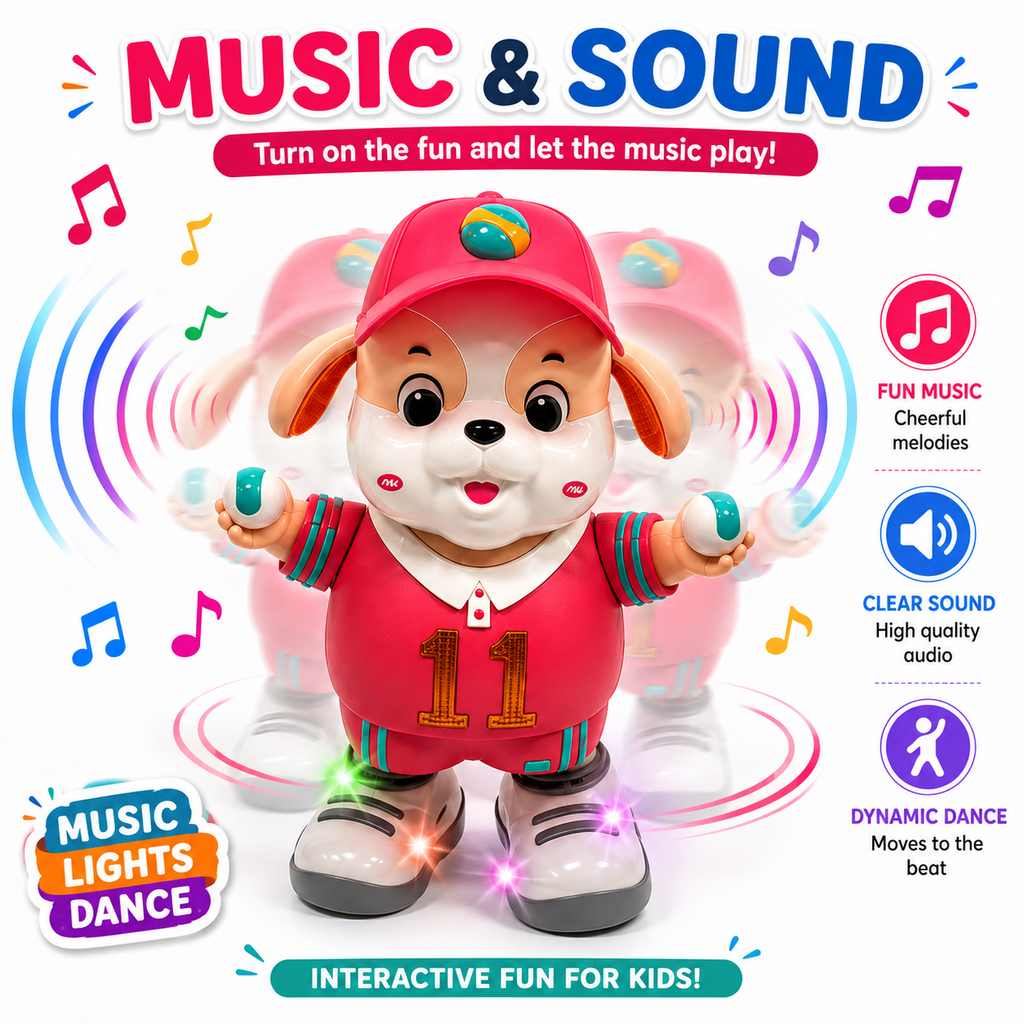 Dancing Dog Toy with Music & Colorful LED Lights | Battery Operated Walking Duck for Kids & Toddlers