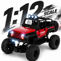 1:12 Scale Thar Roxx Monster RC Car with Metallic Body, 4-Wheel Shock Absorbers, LED Lights, Water Mist Spray & Type-C Charging – Remote Controlled Off-Road Crawler