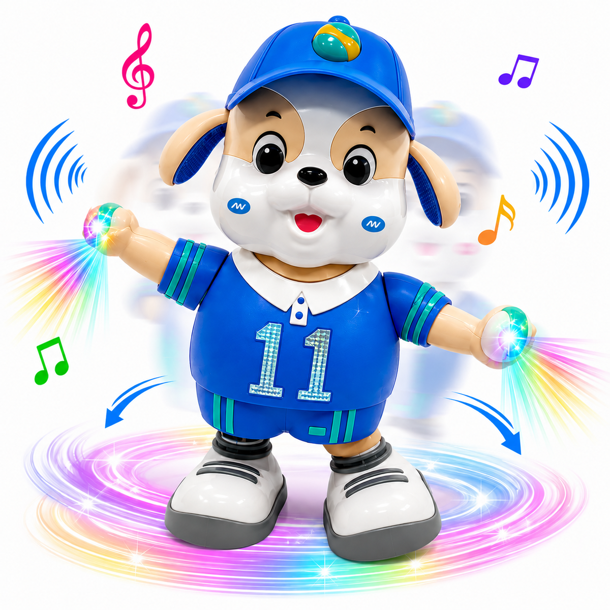 Dancing Dog Toy with Music & Colorful LED Lights | Battery Operated Walking Duck for Kids & Toddlers