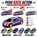 6 Pcs Pull Back Toy Cars Set for Kids – No Battery Push & Go Mini Cars