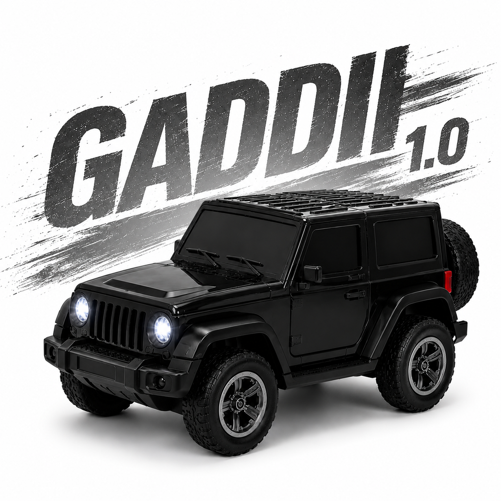 RC Thar ( Gaddii 1.0 Standard Version ) Toy Car with LED Headlights & USB Charging | , Forward & Backward, Ages 4+ Years, Rechargeable Battery, Full Function Remote