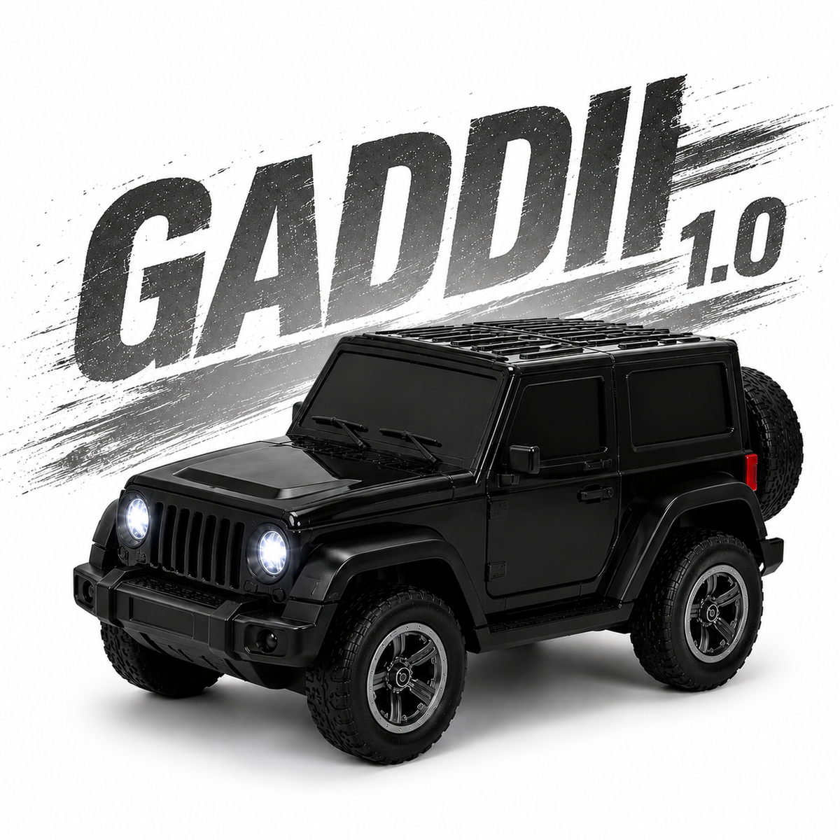 RC Thar ( Gaddii 1.0 Standard Version ) Toy Car with LED Headlights & USB Charging | , Forward & Backward, Ages 4+ Years, Rechargeable Battery, Full Function Remote