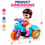 360° Stunt Tricycle Toy for Kids | Automatic Wheelie Bike with LED Flashing Lights, Music & Bump & Go Action | Battery Operated Toy for Boys & Girls