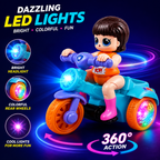 360° Stunt Tricycle Toy for Kids | Automatic Wheelie Bike with LED Flashing Lights, Music & Bump & Go Action | Battery Operated Toy for Boys & Girls
