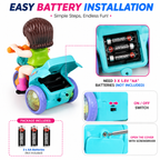 360° Stunt Tricycle Toy for Kids | Automatic Wheelie Bike with LED Flashing Lights, Music & Bump & Go Action | Battery Operated Toy for Boys & Girls