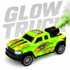 Glowing RC Truck with Full Body Glow, Real Mist Smoke Effect, Type-C Rechargeable RC Pickup Truck with LED Lights & 2.4GHz Remote for Kids Boys & Girls