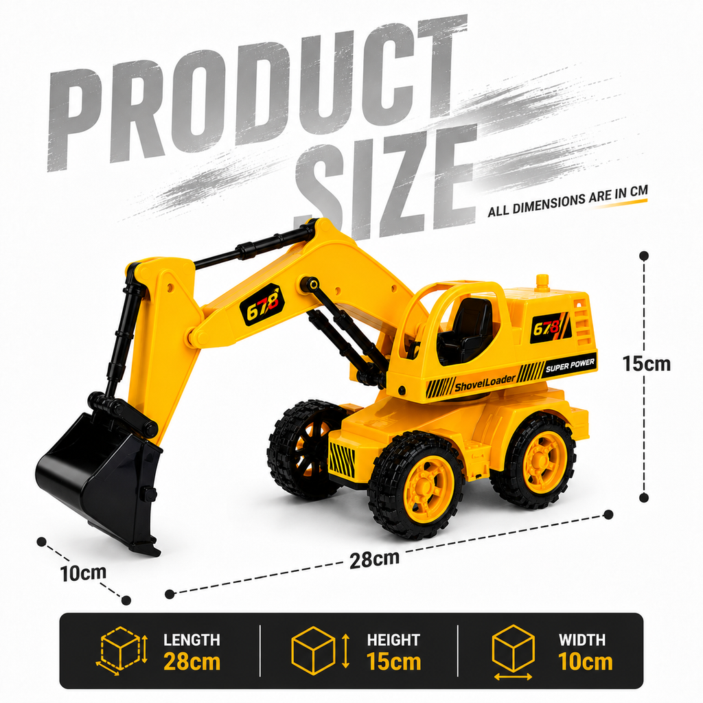 6 Function RC Excavator – Fully Functional Construction Toy with Type-C Charging
