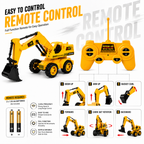 6 Function RC Excavator – Fully Functional Construction Toy with Type-C Charging