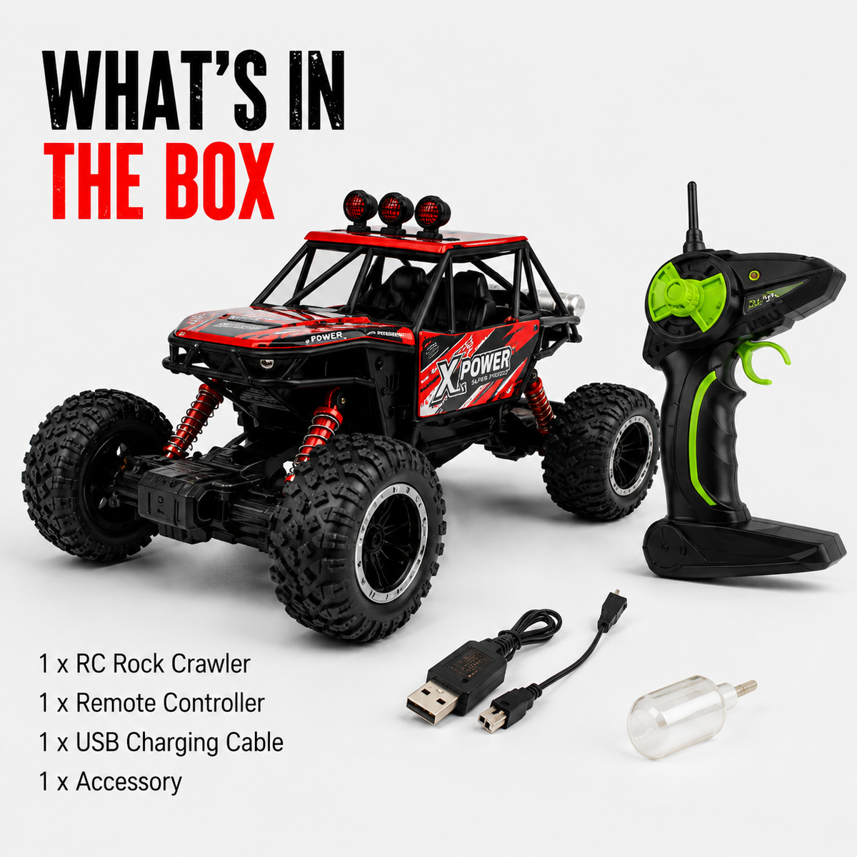 RC Rock Crawler Car 1:18 Remote Control Off Road Monster Truck with Metal Body, Shock Suspension & Big Tires for Kids 6+RC Rock Crawler Car 1:18 Remote Control Off Road Monster Truck with Metal Body, Shock Suspension, Mist Smoke & Big Tires for Kids 6+