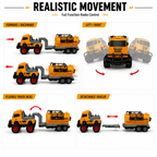 Off-Road RC Tanker Truck Toy with Flexible Cab & Detachable Trailer for Kids + Rechargable Battery