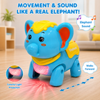 Musical Crawling Elephant Toy for Kids with Light & Sound