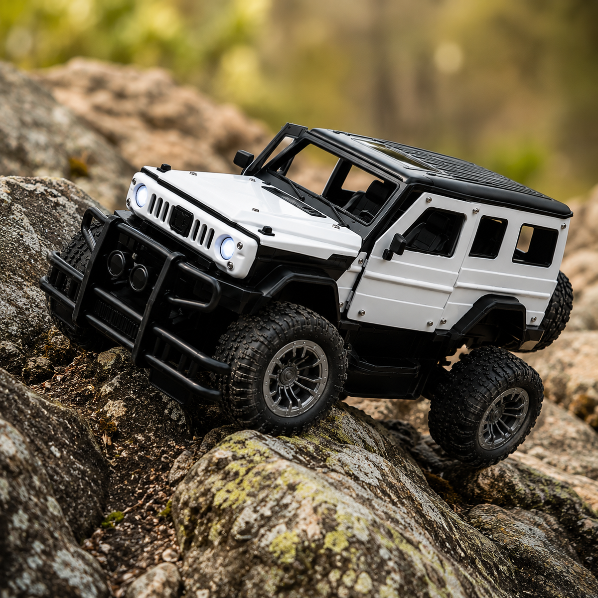 Rock Climbing Remote Control Tharr Car with Opening Doors & Hood Function, All Terrain Stunt Racing Car