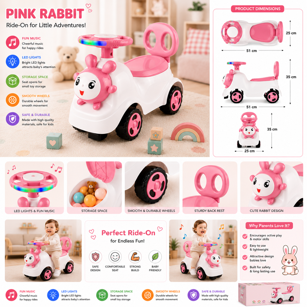 Ride-On Vehicle Baby/Kids Ride on Toys - Push Car for Children Suitable for Boys & Girls 1-3 Years