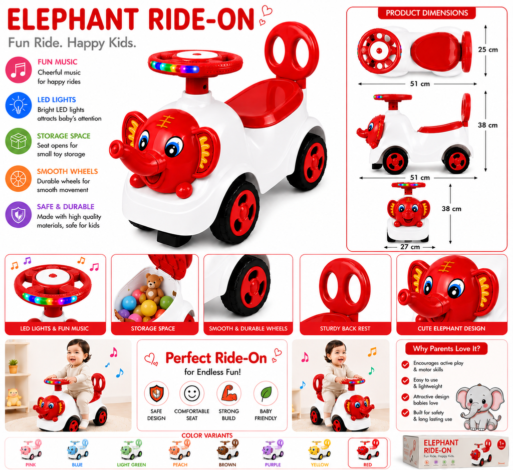 Ride-On Vehicle Baby/Kids Ride on Toys - Push Car for Children Suitable for Boys & Girls 1-3 Years