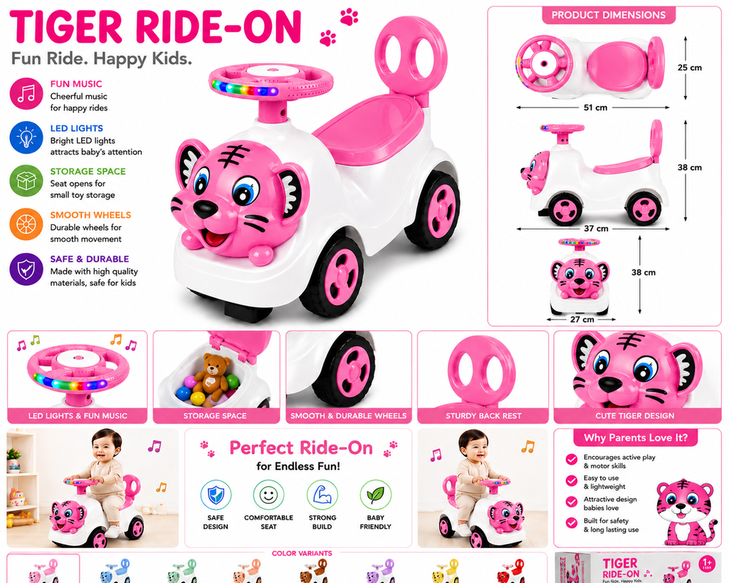 Ride-On Vehicle Baby/Kids Ride on Toys - Push Car for Children Suitable for Boys & Girls 1-3 Years