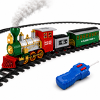 Remote Control Train Set with 345 CM Tracks (14 Pcs) | Battery Operated Classic Toy Train with Light & Sound | Electric RC Engine Train Set for Kids Boys Girls Gift No Smoke