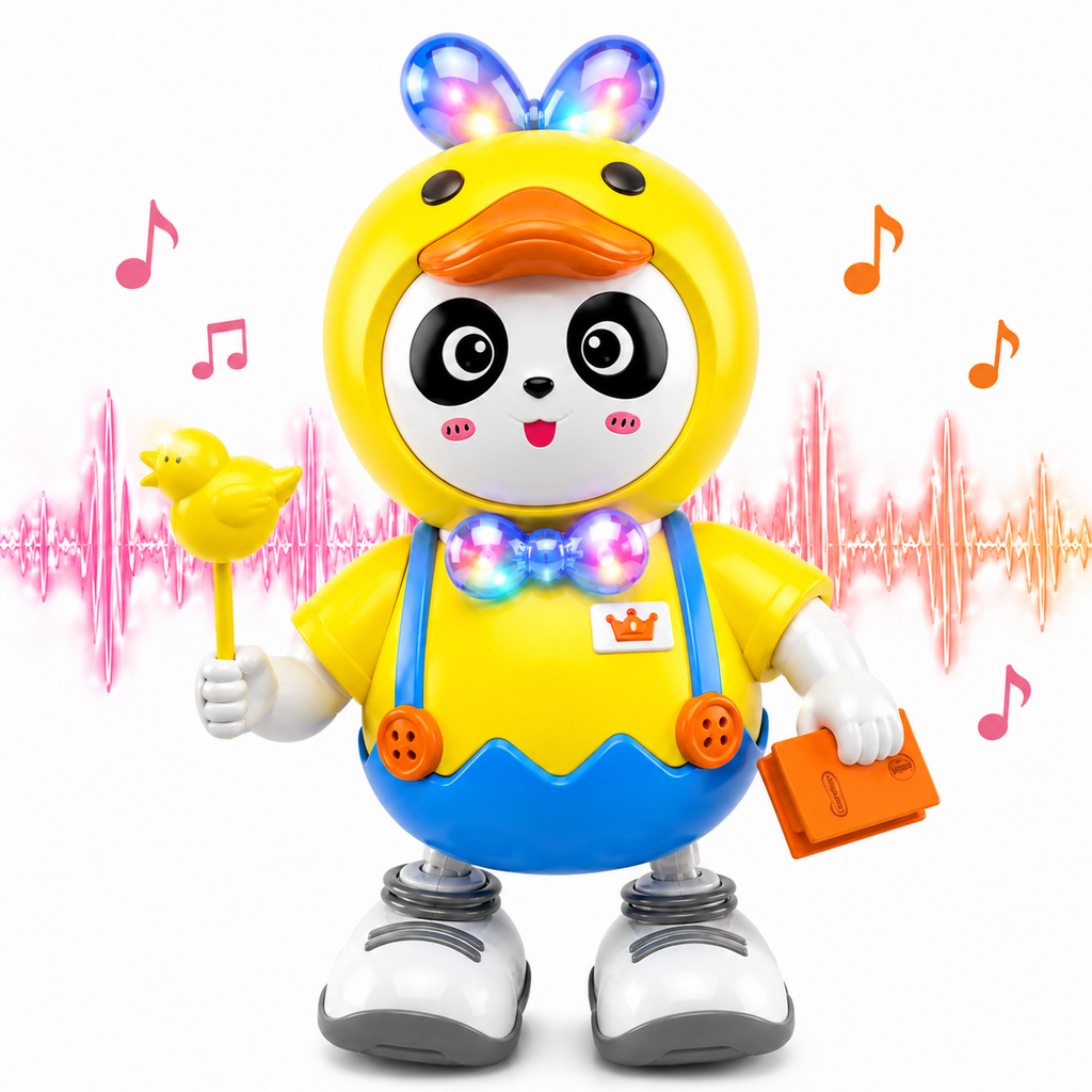 Dancing Panda with Music, Light & Moving Arms | LED Bunny Toy for Boys Girls | Cute Animal Toy Gift for Kids