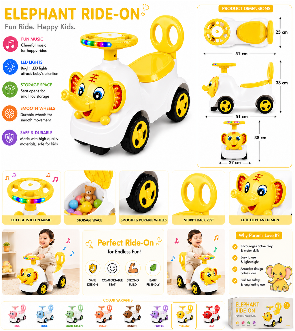 Ride-On Vehicle Baby/Kids Ride on Toys - Push Car for Children Suitable for Boys & Girls 1-3 Years