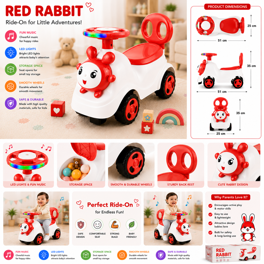 Ride-On Vehicle Baby/Kids Ride on Toys - Push Car for Children Suitable for Boys & Girls 1-3 Years